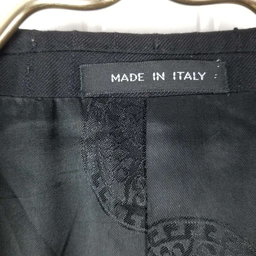 Versace Classic V2 Mens Wool Blazer Black EU 50 US 40 Textured Stripe Made Italy